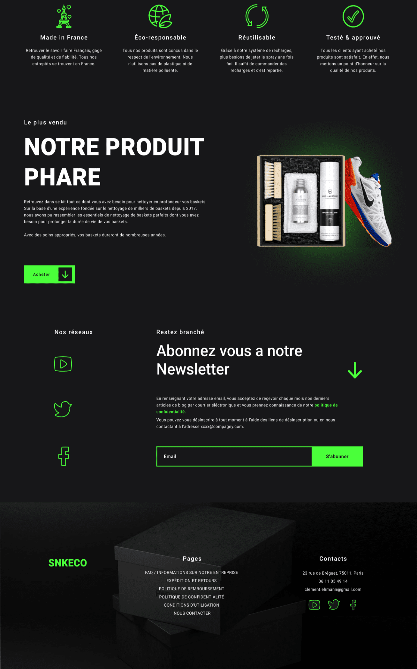 Maquettes Landing sneakeco